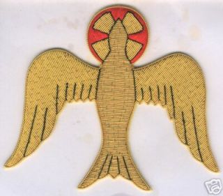 Gold Dove Holy Spirit Nimbus Embroidery Vestment Patch
