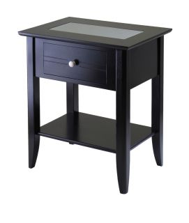  Night Stand End Table w Glass Accent 25 High by Winsome Wood