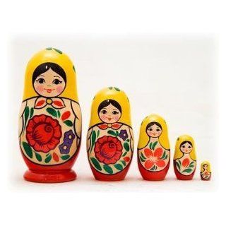 Traditional Nesting Doll w/ Rose 5pc./4 