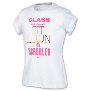 Girls Nike Class Is In Session Tee Shirt White