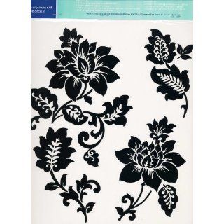 Black & White Floral Vinyl Removable Reusable Wall Decals