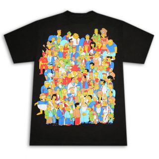 Simpsons Crowd Glowing Homer Black Graphic T Shirt