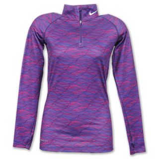 Nike Printed Pro Hyperwarm Womens Half Zip Longsleeve Shirt