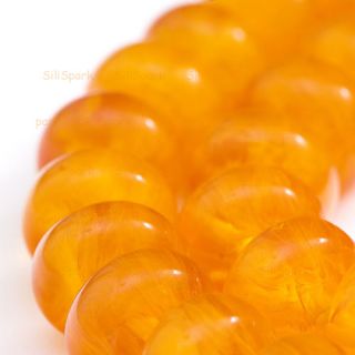 10mm Honey Orange Amber Rondelle Bead