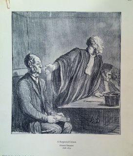 RARE Lithoprint of Honore Daumier A Respected Citizen 25 5x31