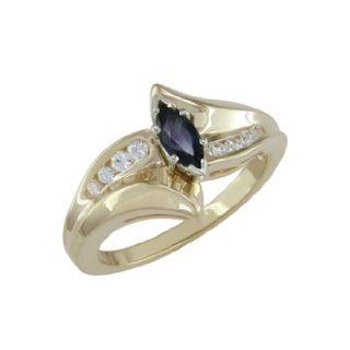Daija   size 4.25 14K Gold Sapphire & Diamond Ring Jewelry 