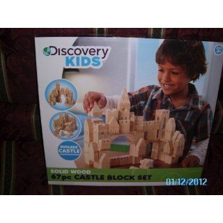 Discovery Kids 67 Piece Solid Wood Castle Block Set Toys