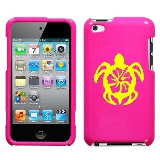 APPLE IPOD TOUCH ITOUCH 4 4TH YELLOW TURTLE ON A PINK HARD