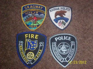 State of Alaska Patches 3 Police 1 Fire Lot 1223AKMP