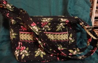 VERA BRADLEY NEW HOPE BLACK LILY OF THE VALLEY PINK RIBBON LITTLE