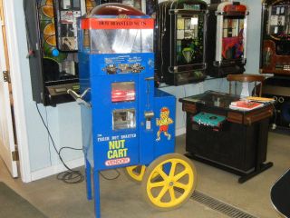 Portable Vending Nut Cart Three Bin Hopper Vends Three Different Kinds