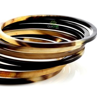Organic Horn Bangle Bracelets Set of 7 Handmade