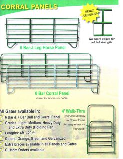 Corral Panel 6 Bar New Horse Arena Round Pens Feeders Farm Gates