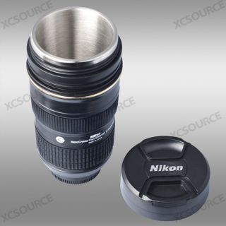 Camera Lens Hot Cold Drink Coffee Cup Mug Nikon 24 70mm Stainless