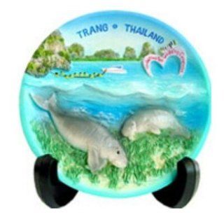 Decorative Plate Dugongs Trang Thailand Souvenir 3d Thai