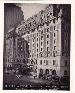 Hotel Astor Times Square New York City Postcard
