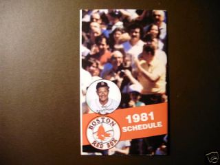 Boston Red Sox 1981 Pocket Schedule Ralph Houk