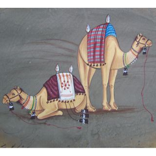 Hand Made Camel Miniature Painting on Old Stamp Paper