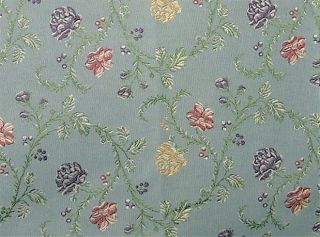 Yards Kravet Soft Blue Pastel Floral Brocade Upholstery Drapery