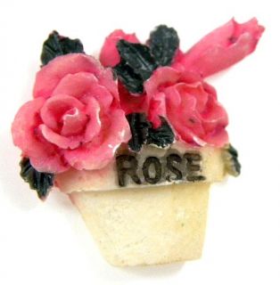 12 Lovely Rose Flowerpot Vase Flatback Scrapbook B890