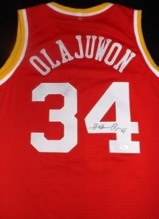 Hakeem Olajuwon Houston Rockets Autographed Jersey JSA Authentic