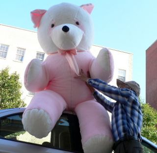 Feet Tall Pink Panda Bear Stuffed Plush Jumbo Toy