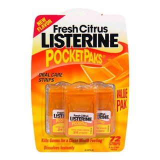 Listerine Pocket Paks Oral Care Strips, Fresh Citrus