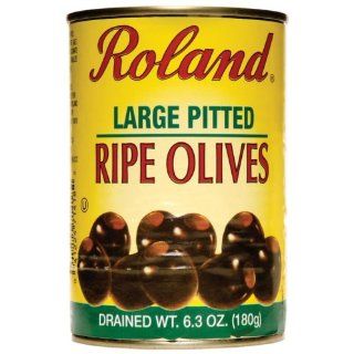 Roland Large Pitted Ripe Olives, 15 Ounce Can (Pack of 24) 