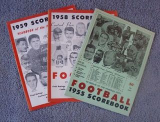 Lot of 3 Football News Football Scorebooks 1955 1958 and 1959 NCAA