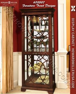 Howard Miller Modern Cherry Curio Display Cabinet Sliding Door 680 507