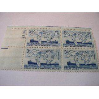 Plate Block of 4 $.03 Cent US Postage Stamps, Soo Locks