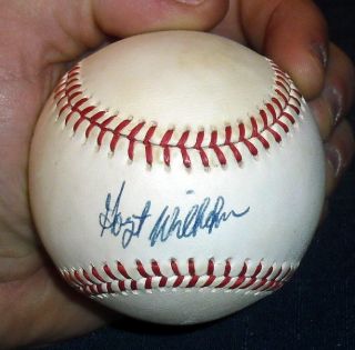 Hoyt Wilhelm Hand Signed Baseball Rawlings Official NL Ball w Cube w