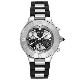 Cartier Mens W10125U2 Must 21 Chronoscaph Stainless Steel and Black