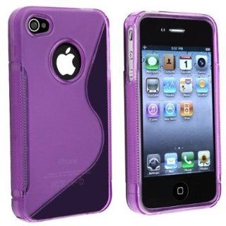 Clear Dark Purple S Shape Rubber Skin Case Compatible With