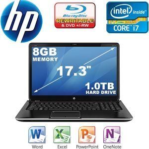 HP DV7T Quad Laptop Intel Core i7 3610QM 2 3GHz 8GB DDR3 SDRAM 1TB HD