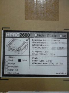 HPRC 2600F Hard Case with Cubed Foam Yellow F373