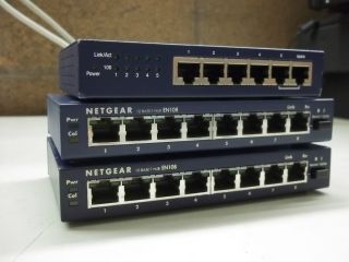 Linksys Two EN108 Hubs and One NH1005 Hub Lot