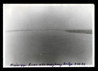 1939 Photo Mississippi from Huey P Long Bridge Louisiana New Orleans