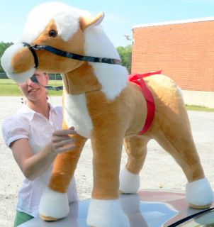 Giant Stuffed Beige Horse Pony 36 Big Plush New Toy