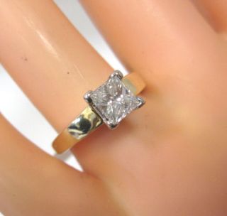  Off 95ct Single Large Princess Diamond 14k Gold Engagement Ring