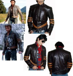 Xman Wolverine Leather Jacket Hugh Jackman Free SHIPPIN