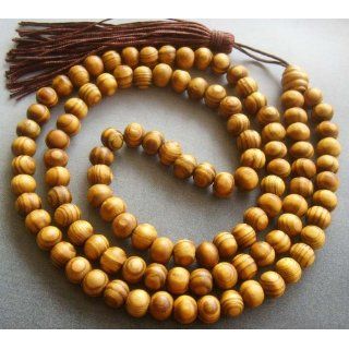 108 Plain Wood Beads Tibet Buddhist Prayer Mala Necklace