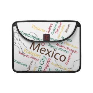 Mexico Map and Cities MacBook Pro Sleeves 