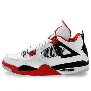  Retro 4 Basketball Shoes White / Black / Varsity Red 308497 110 Shoes