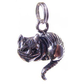 Alice in Wonderland Cheshire Cat Sterling Silver Charm Jewelry