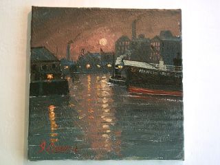 JAMES DOWNIE SIGNED ORIGINAL OIL PAINTING HULME LOCK mint with invoice