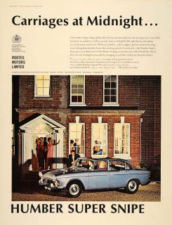 1965 Ad Humbler Super Snipe Blue British Car Automobile   ORIGINAL