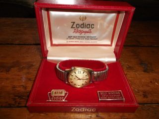 Vintage Zodiac Olympos Asymmetrical Automatic Swiss Watch