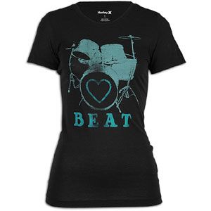 Hurley Heart Beat Perfect Crew   Womens   Casual   Clothing   Black