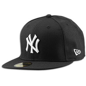 New Era MLB 59Fifty Black & White Basic Cap   Mens   Yankees   Black